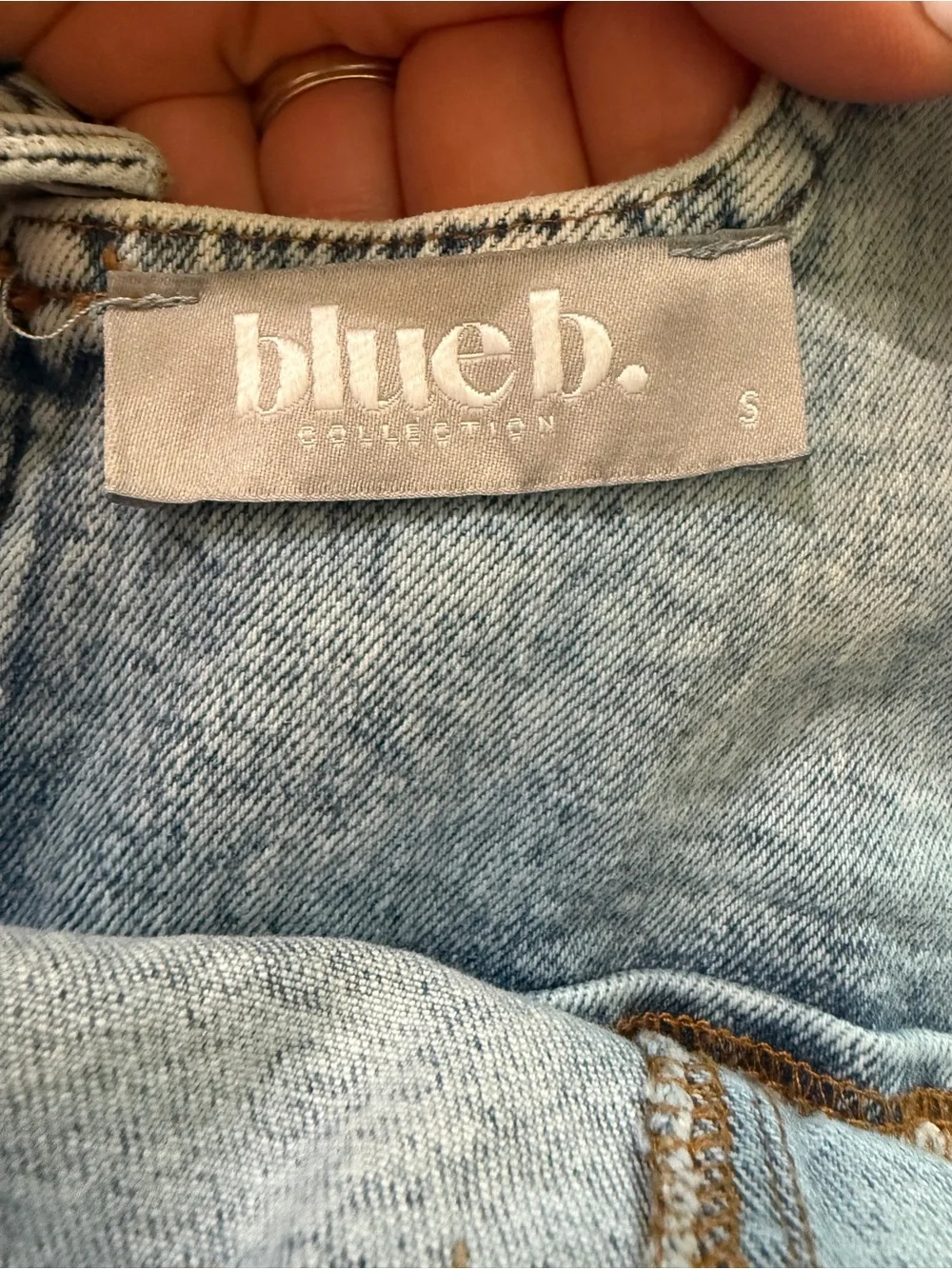 Blue B Light Wash Denim Overall Dress with Adjustable Buckle Straps